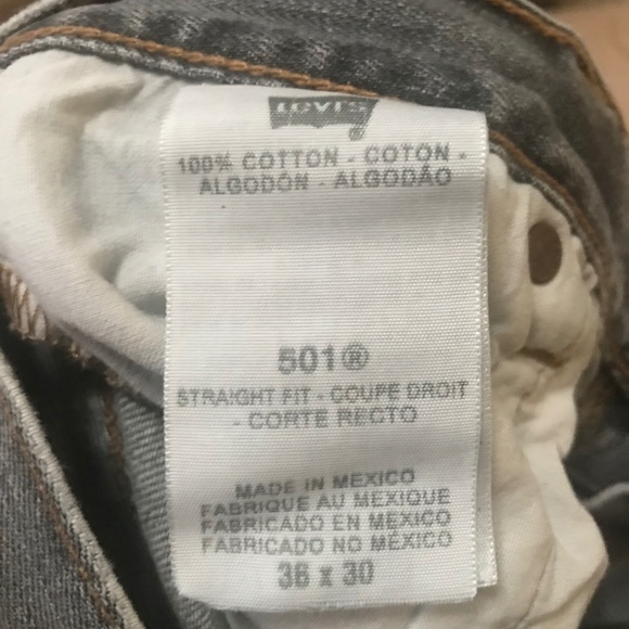 Levi's 501 Jeans, Gray. Made in Mexico - Picture 3 of 3